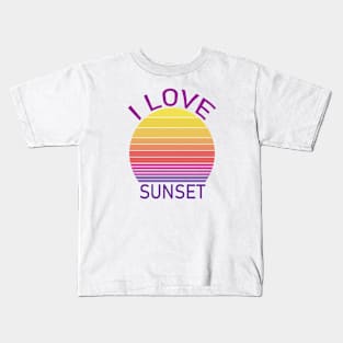 i love sunset Kids T-Shirt